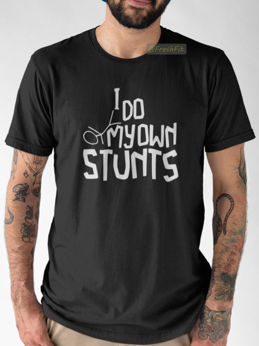 🆕I Do My Own Stunts Black T-Shirt Graphic Tee